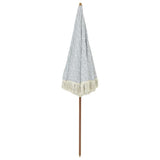 Beach Parasol Grey and White 160 x 160 x 196 cm 42006681