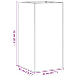 Planter 40x40x80 cm Stainless Steel 860707