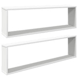 Wall Cube Shelf 2 pcs White 100x15x30 cm Engineered Wood 807079