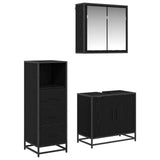 Bathroom Furniture Set 3 pcs Black Oak Engineered Wood 3402434