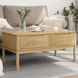 Coffee Table FLORO Wax Brown 99x55.5x45 cm Solid Pine Wood 374017