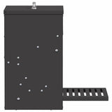 Chicken Treadle Feeder Black 33 x 42 x 40 cm Cold-Rolled Steel 874690