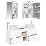 Bathroom Furniture Set 5 pcs White Engineered Wood and Glass 3407071