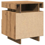 ZNTS Bedside Cabinet with LED Lights Artisan Oak 40x39x48.5 cm 857660