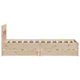 Bed Frame without Mattress 75x190 cm Small Single Solid Wood Pine 3301890