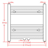 Black Bathroom Central Heating Towel Rail Radiator Curve 480x480mm 141912
