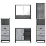 4 Piece Bathroom Furniture Set Grey Sonoma Engineered Wood 3301298