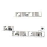 5 Piece TV Cabinet Set White Engineered Wood 3114430