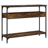 Console Table with Shelf Smoked Oak 100x29x75cm Engineered Wood 837719