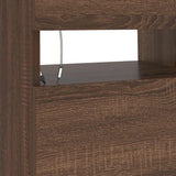 TV Cabinet with LED Lights Brown Oak 90x35x40 cm 815677