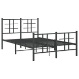 Bed Frame Black Powder-coated Steel Small Double Bed Frame 355576