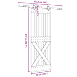 Sliding Door NARVIK Natural and Black 70 x 210 cm 3445371
