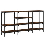 Console Table Smoked Oak 160x29x80 cm Engineered Wood 839065