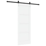 Sliding Door White and Black 73.5 x 198.5 cm Solid Pine Wood 3333159