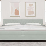 Headboard with Headboard Light Grey 200 cm Faux Leather 42007105