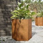 ZNTS Garden Planters 2 pcs Hexagon 46x40x45 cm Weathering Steel 851121