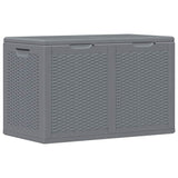 Garden Storage Box Grey PP Rattan 180 L 364060