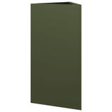 Garden Planters 2 pcs Olive Green Triangular 40x34.5x75 cm Steel 851164