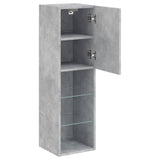 TV Cabinets with LED Lights 2 pcs Concrete Grey 30.5x30x102 cm 837022