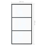 Sliding Door ESG Glass and Aluminium 102x205 cm Black 151010