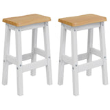 High Bar Stool EKAI 2 pcs White 40 x 29 x 63 cm Solid Pine Wood 42037016
