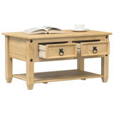 Coffee Table with Drawers Corona 85x50x45 cm Solid Wood Pine 4002772