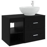 Bathroom Furniture Set 2 pcs Black Oak Engineered Wood 3403913