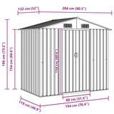 Garden Storage Shed Green Metal 204x132x186 cm 42909