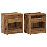 Bedside Cabinets 2 pcs with Drawer Old Wood 39x28x41 cm 858764