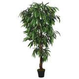 Artificial Mango Tree 600 Leaves 150 cm Green 359032