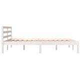 Bed Frame without Mattress Solid Wood Pine 140x190cm White 810411