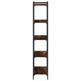 Bookcase 5-Tier Smoked Oak 80x30x154 cm Engineered Wood 837679