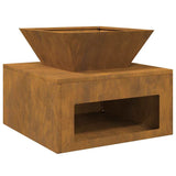 Fire Pit Rusty 50 x 50 x 40 cm Weathering Steel 874584