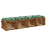 Seat Cushions SOEST 4 pcs 100% Polyester Leaf Pattern 944579