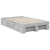Bed Frame Grey Sonoma 120 x 200 cm Engineered Wood 3408786