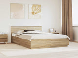 Bed Frame Sonoma Oak 140 x 200 cm Engineered Wood 3408168