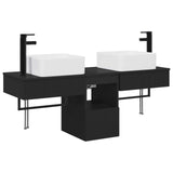 Bathroom Cabinet Set 3 pcs Black 53 x 35 x 39 cm 3405608