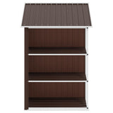 Garden Shed with Rack Brown 205x130x183 cm Iron 47105