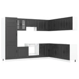 14 Piece Kitchen Cabinet Set Kalmar Black Engineered Wood 3314972