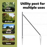 Ground Spike Fence Post 13 pcs Grey Powder-Coated Steel 42004259