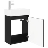Bathroom Vanity Unit with Tap Black 45.5 x 22.5 x 84 cm 889442