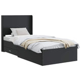 Bed Frame with Storage and Headboard Black 75 x 190 cm 3414166