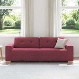 Sofa Wine Red 221 x 78 x 80 cm Fabric 4105091