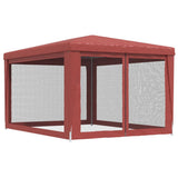 Party Tent with 4 Mesh Sidewalls Red 3x4 m HDPE 319235