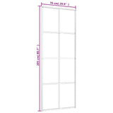 Sliding Door Black 76x205 cm ESG Glass and Aluminium 151666