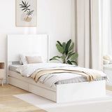 Bed Frame with Storage and Headboard White 90 x 200 cm 3414055