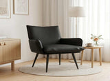 Armchair Black Faux Leather 42047742