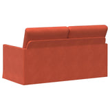 2 Seater Sofa Red Orange 150 x 81 x 82 cm Corduroy Fabric 42041105
