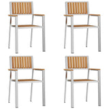 Garden Chair 4 pcs Solid Teak Wood and Stainless Steel 42006204