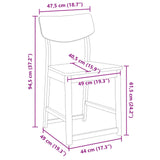 Dining Chairs 2 pcs White 48 x 49 x 95 cm Solid Rubber Wood 42020480